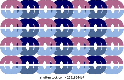 double Circle pattern in purple and dark blue, repeat, replete pattern, endless fabric pattern