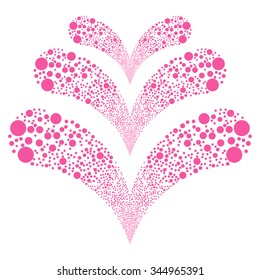 Double Circle Salute vector illustration. Style is pink flat circles, white background.