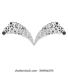 Double Circle Salute vector illustration. Style is gray flat circles, white background.