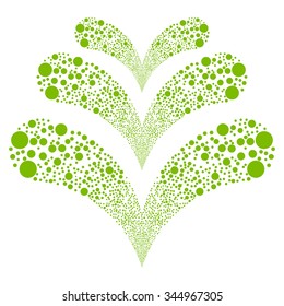 Double Circle Salute vector illustration. Style is eco green flat circles, white background.