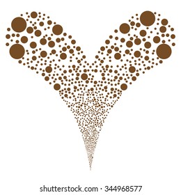 Double Circle Salute vector illustration. Style is brown flat circles, white background.