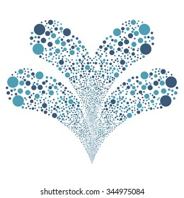 Double Circle Salute vector illustration. Style is cyan and blue bicolor flat circles, white background.