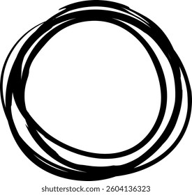 Double circular shape, drawn with a thick black marker, creates a frame or highlights a specific area, suggesting emphasis or focus on a particular concept or idea