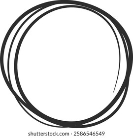 Double circular shape with an imperfect. Hand drawn style creates a frame. Perfect for highlighting information. Adding a touch of authenticity. And enhancing visual appeal in various design projects