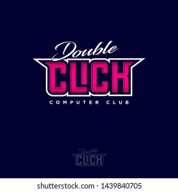 Double Click Computer Club Emblem. Computing and Game Club logo. 