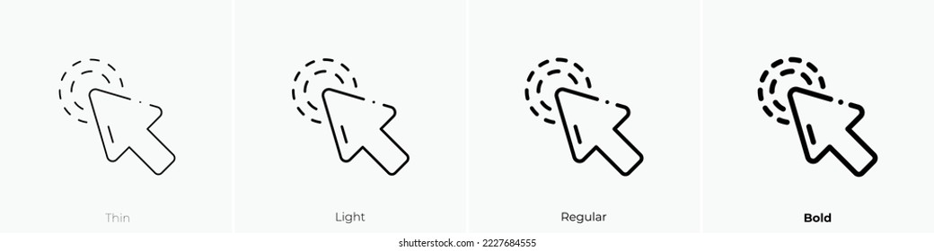 double click icon. Thin, Light Regular And Bold style design isolated on white background
