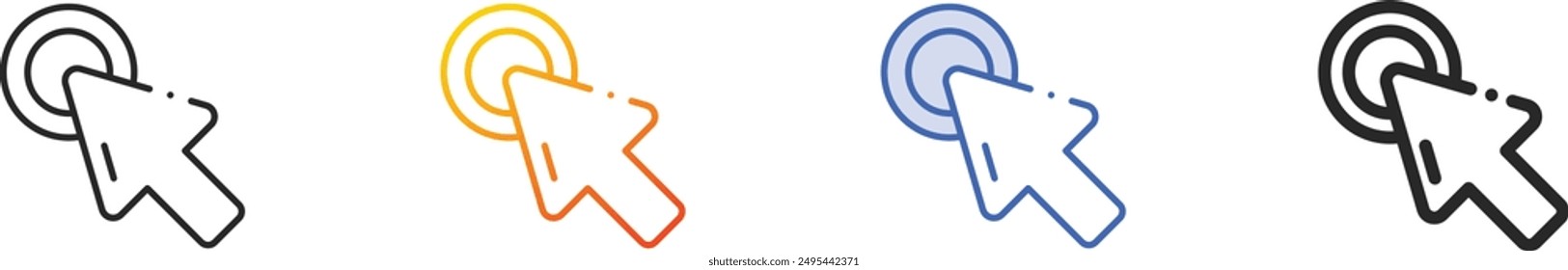 double click icon.Thin Linear, Gradient, Blue Stroke and bold Style Design Isolated On White Background