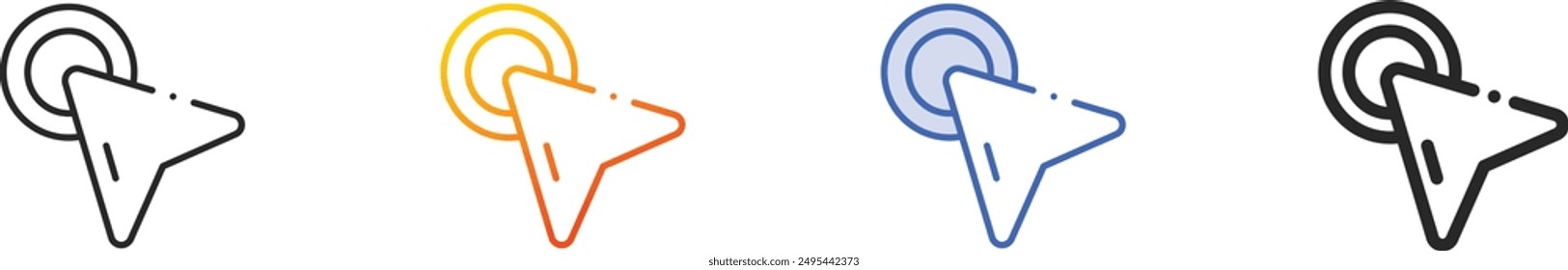 double click icon.Thin Linear, Gradient, Blue Stroke and bold Style Design Isolated On White Background