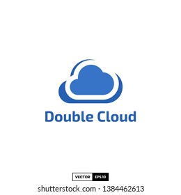 Double cloud logo, design inspiration vector template for company logo