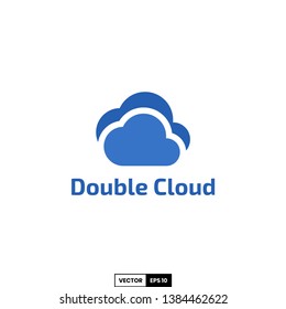 Double cloud logo, design inspiration vector template for company logo