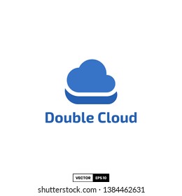 Double cloud logo, design inspiration vector template for company logo
