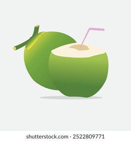 Ilustración de coco doble en blanco
