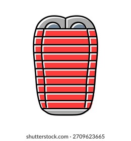 Doppelcocoon Schlafsack Farbe Symbol Vektor. Doppelkokon-Schlafsackschild. einzelne Symbolgrafik