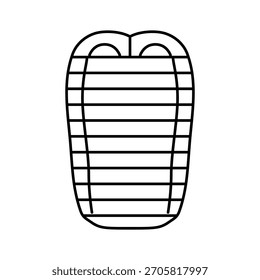 vetor de ícone de linha de saco de dormir casulo duplo. sinal de saco de dormir casulo duplo. símbolo de contorno isolado ilustração preta