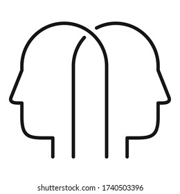Symbol für doppelte Zusammenarbeit Konkretes Symbol für doppelte Kollaboration für Web-Design, isoliert auf weißem Hintergrund