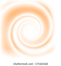 Double colored twirl - white and peach. Abstract vector background.