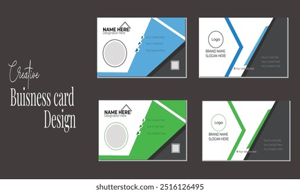 double colourful creative business card template