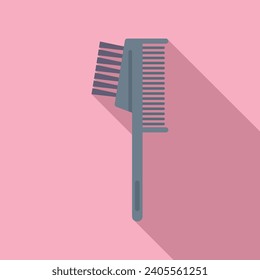 Double comb brush icon flat vector. Beauty salon tool. Hair female care