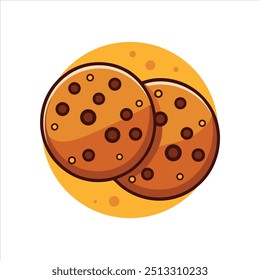 Ilustração vetorial de cookies duplos. Vetor plano isolado