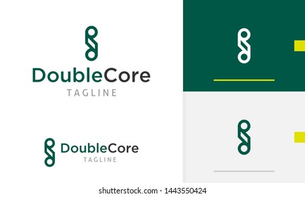 Double Core logo design concept, abstract logo design, connection icon, relationship icon concept