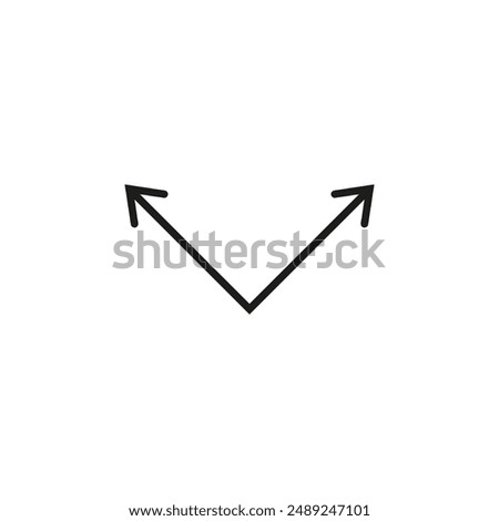 Double corner arrow. 90 degrees angle. Right angle symbol. Dual ended arrow. 