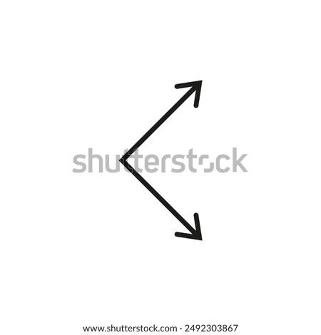 Double corner arrow. 90 degrees angle. Right angle symbol. Dual ended arrow. 