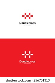 Double cross logo teamplate.