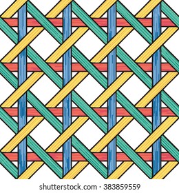 Double cross weave basket pattern seamless background tile