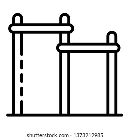 Double crossbar icon. Outline double crossbar vector icon for web design isolated on white background