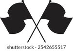 "Double crossed black flags, symbolizing unity and strength. Perfect for color guard, military and patriotic designs."