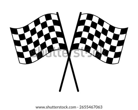 Double crossed Checkered racing flag or Racing start and finish checkered flag.