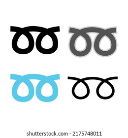 Double Curly loop icon vector set collection isolated on white background