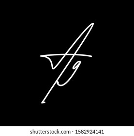 Double Cursive Letters Initial Ag Signature Stock Vector (Royalty Free ...