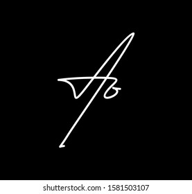 Double Cursive Letters Initial AO Signature Handwriting Calligraphy