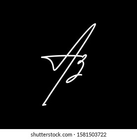 Double Cursive Letters Initial Signature Handwriting Stock Vector ...