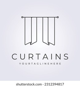 double curtains logo template symbol icon vector illustration design