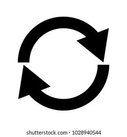 Double curved black recycle icon