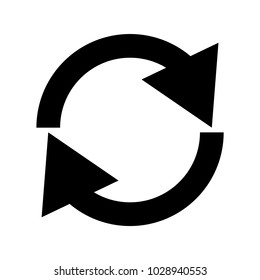 Double curved black recycle icon