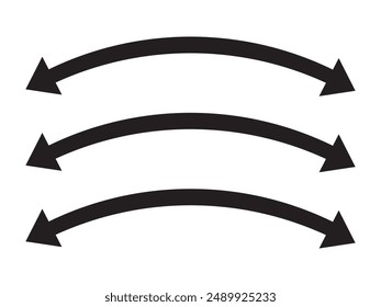 Double Curved Long arrow icon set vector. Double long arrow vector. flat style Arrow symbol. vector illustration.