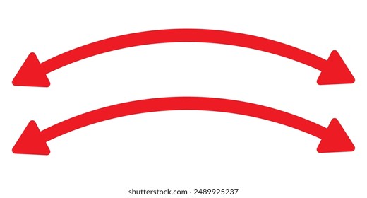 Doble Curva Icono de flecha larga Vector de conjunto. Vector doble de flecha larga. símbolo de flecha de estilo plano. Ilustración vectorial.