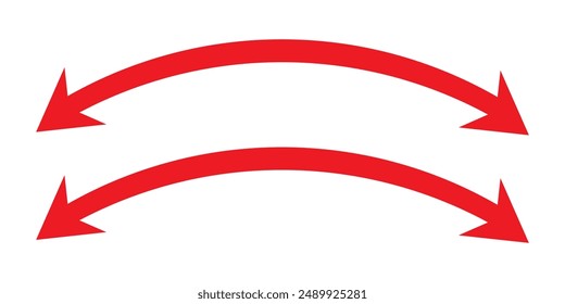 Double Curved Long arrow icon set vector. Double long arrow vector. flat style Arrow symbol. vector illustration.