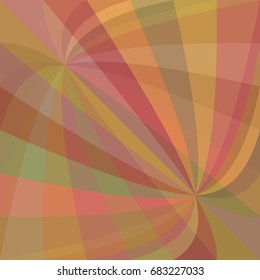 Double curved ray burst background - vector graphic design from curved rays