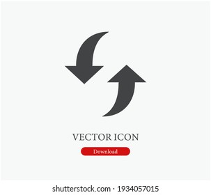 Double curved recycle vector icon. Symbol in Line Art Style for Design, Presentation, Website or Mobile Apps Elements, Logo. Arrow symbol illustration. Pixel vector graphics - Vector