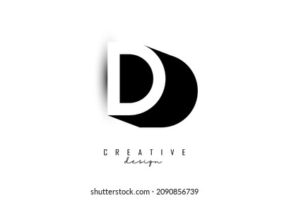 Double D letter Logo with negative space design and upside down letter. Letter D with geometric typography. Creative Vector Illustration with letters.