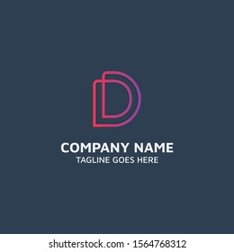 Double D logotype, letter D logo