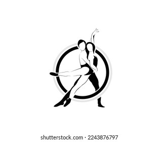 double dancing logo design icon