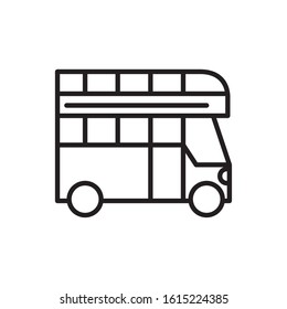 double deck bus transport linear design vector illustration