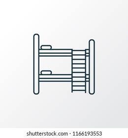 Double decker bed icon line symbol. Premium quality isolated hostel element in trendy style.