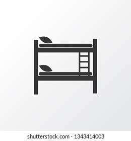 Símbolo de icono de cama de dos pisos. Elemento de albergue aislado de calidad Premium en estilo de moda.