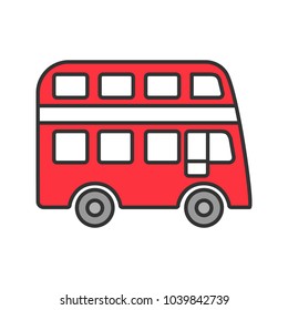 Double decker bus color icon. Isolated vector illustration